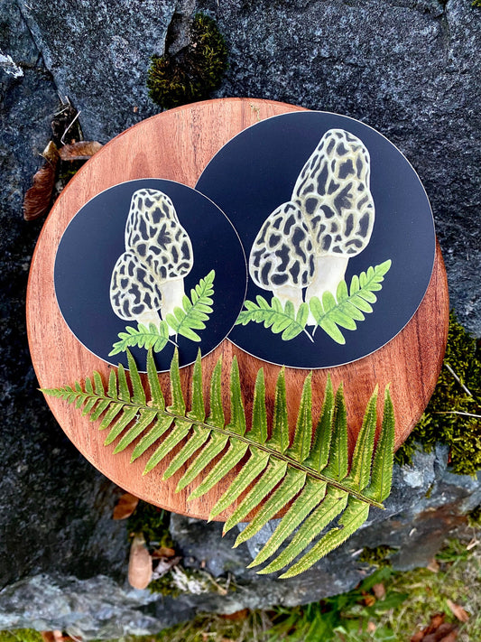 Morel Mushroom Round Vinyl Sticker