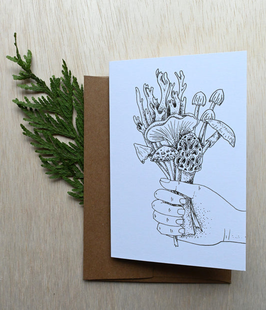 Whimsical Mushroom Card | Blank Mother's Day Thank You Greeting Card | Botanical Illustration