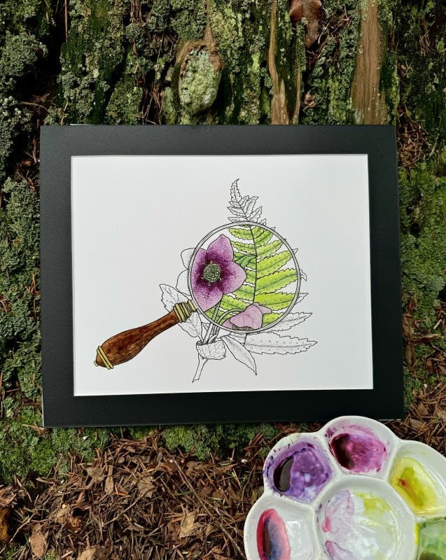 Hellebore Magnified Giclee Art Print